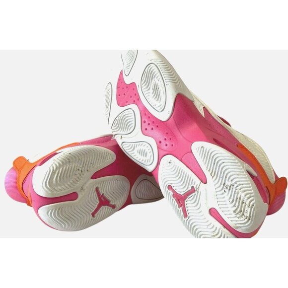 Air Jordan 6.5Y Girls Basketball Shoes‎ White Pink Orange Athletic Sneakers - Picture 4 of 5